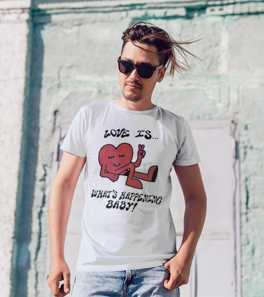 Not Dead Yet Nell Serrano Love Is What's Happening Baby Peace Heart T-Shirt