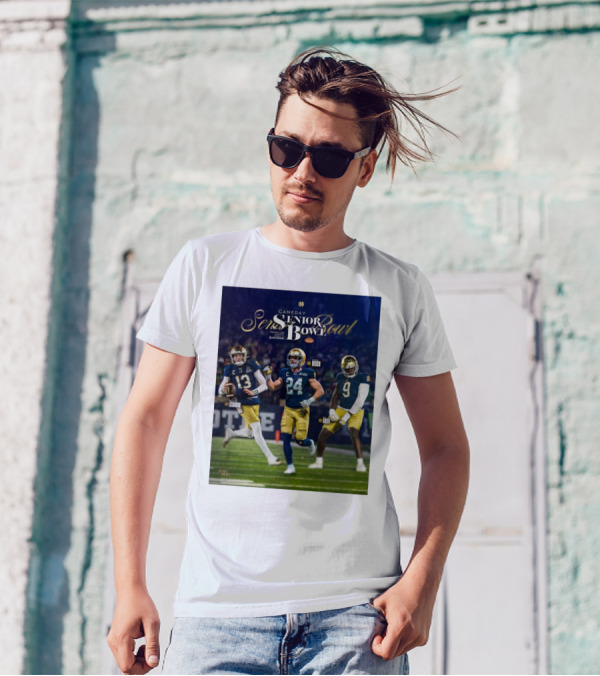 Gameday Senior Bowl February 2025 Notre Dame Fighting Irish Riley Leonard Jack Kiser RJ Oben T-Shirt