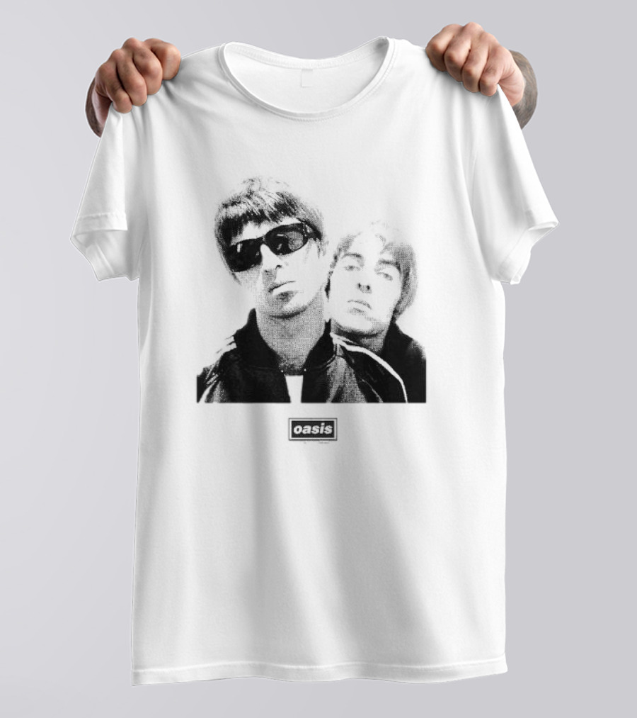 Oasis Boxed Web Exclusive Liam And Noel Gallagher Black And White T-Shirt