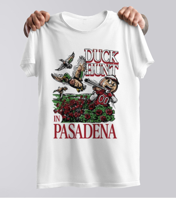 Duck Hunt In Pasadena Football Roses Retro Style T-Shirt