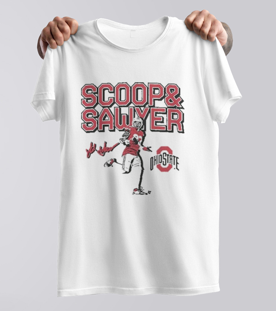 Ohio State Jack Sawyer Scoop And Sawyer Buckeyes Football T-Shirt