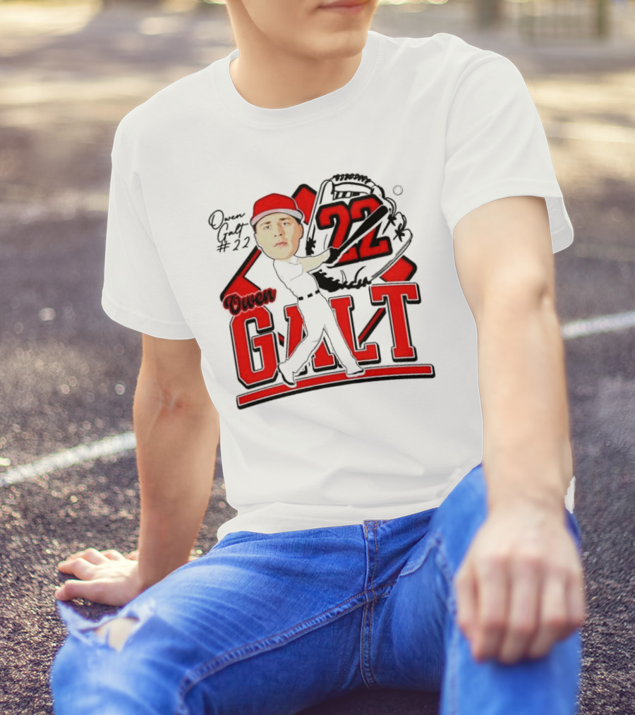 Owen Galt 22 Louisiana Ragin Cajuns Baseball Player Caricature T-Shirt