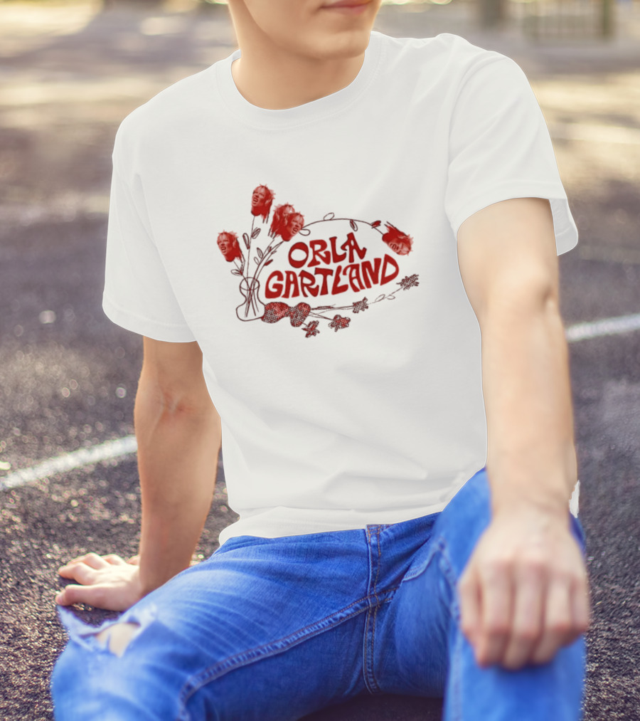 Orla Gartland Red Flower Faces And Text T-Shirt