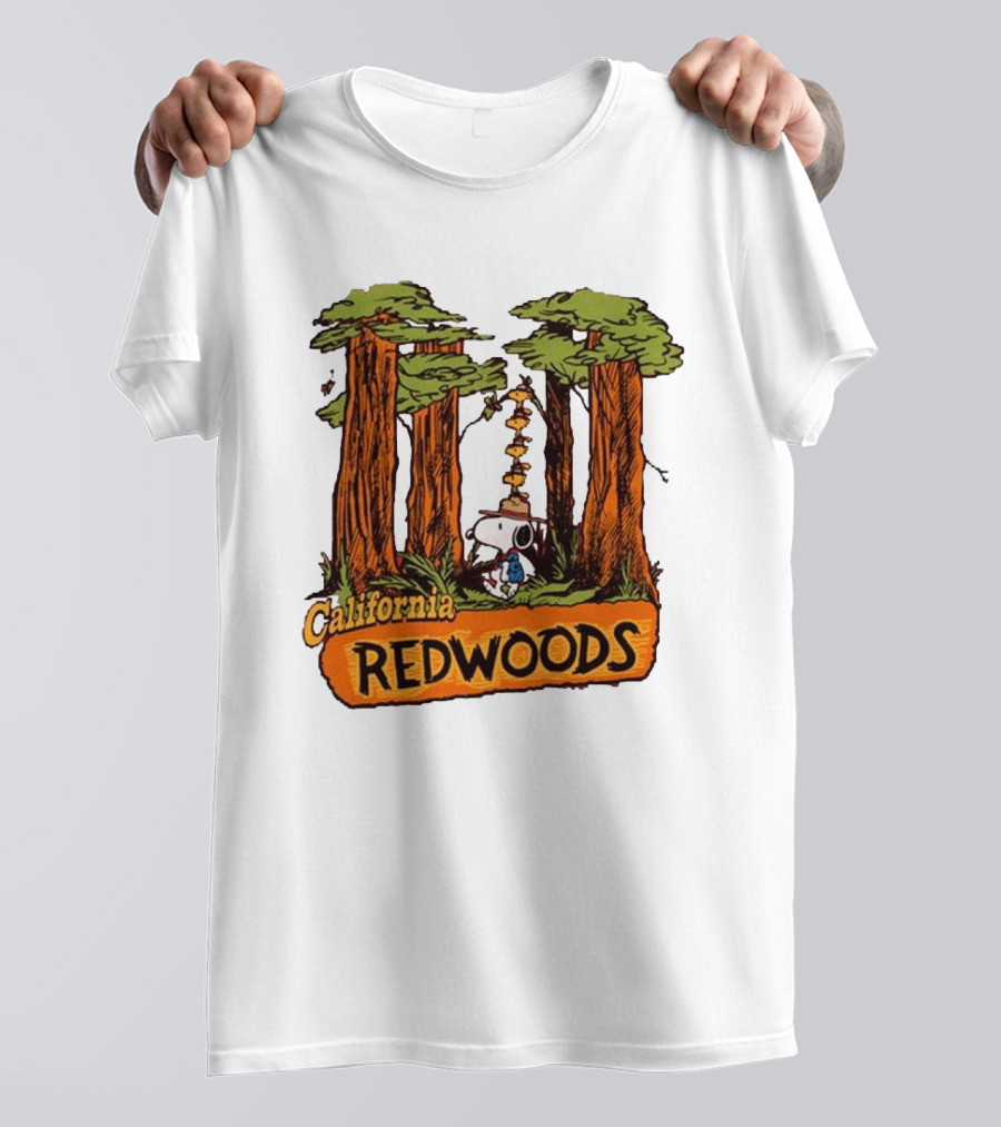 California Redwoods Snoopy Peanuts Camping Adventure T-Shirt