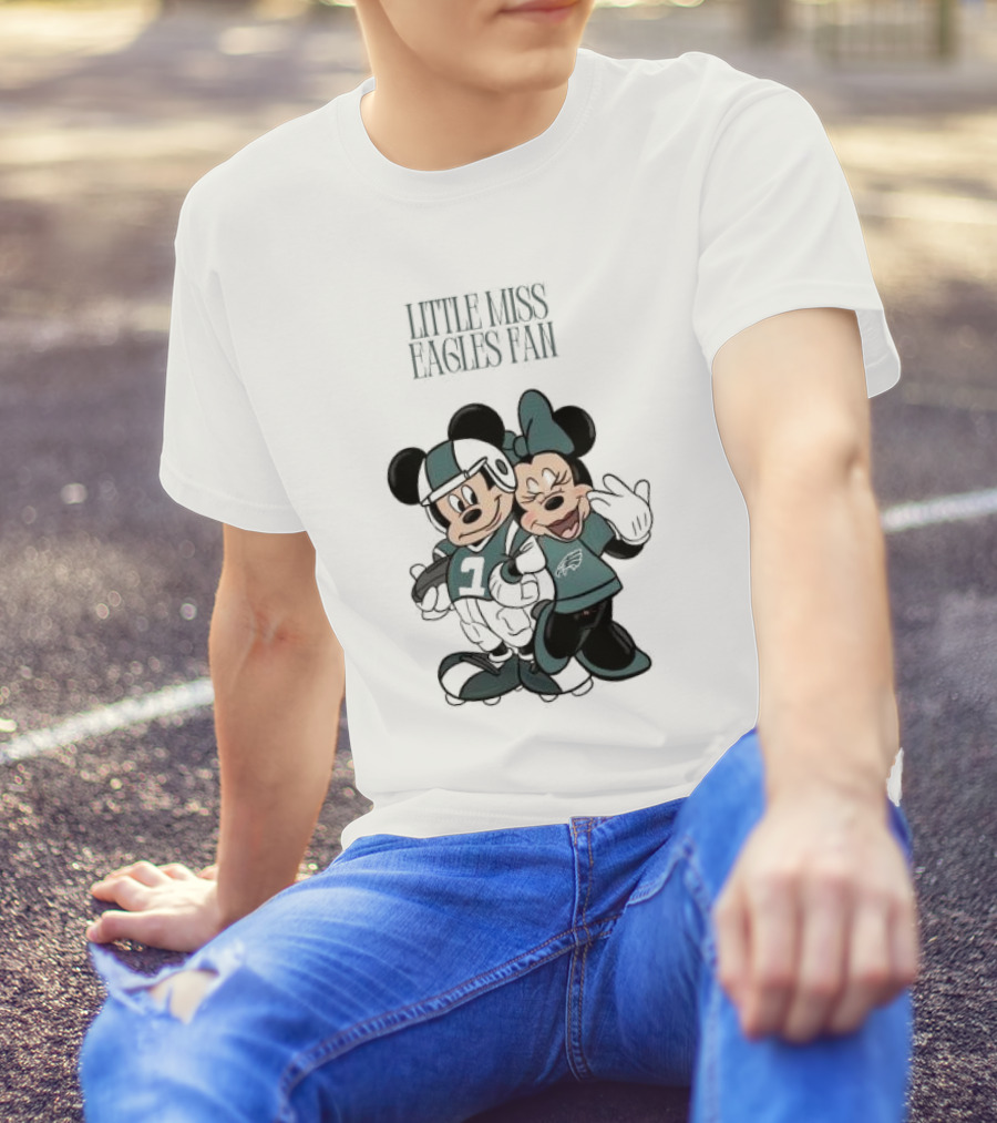Philadelphia Eagles Mickey And Minnie Little Liss Eagles Fan T-Shirt