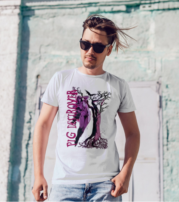 Pig Destroyer The Depths Sinister Pink Woman Abstract Tree T-Shirt