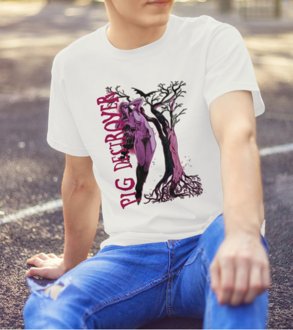 Pig Destroyer The Depths Sinister Pink Woman Abstract Tree T-Shirt