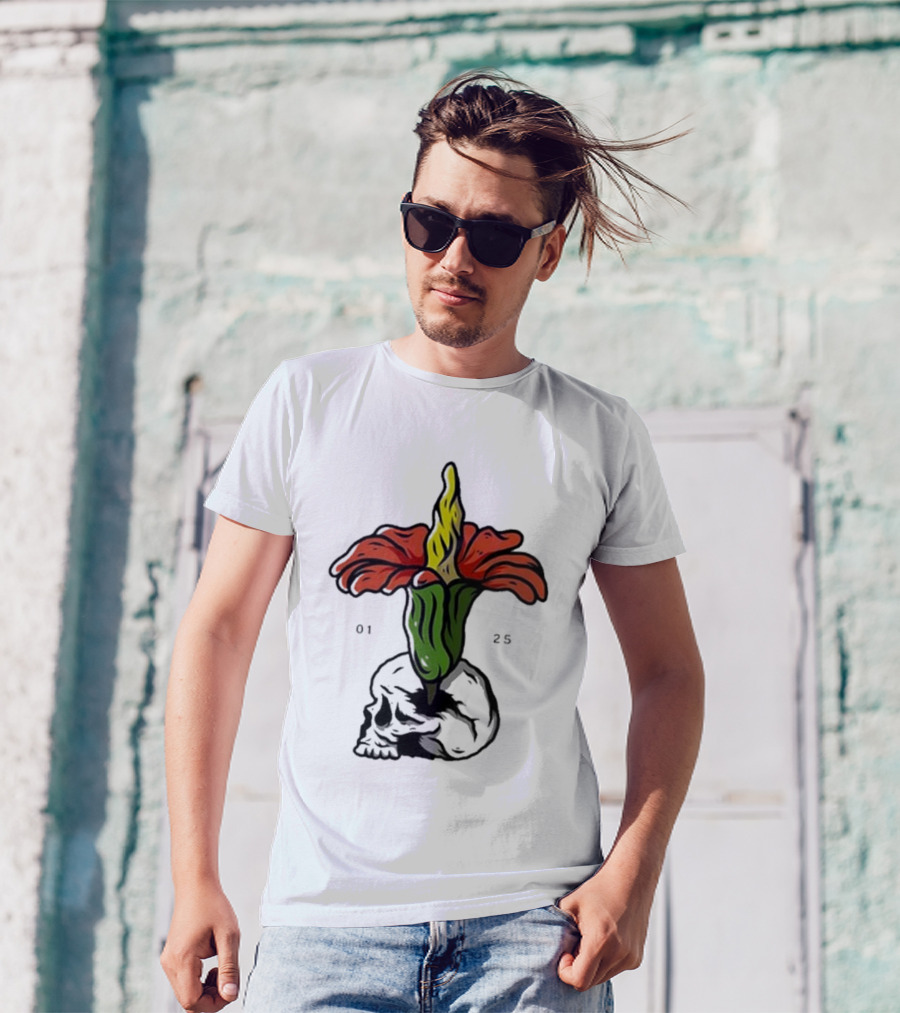 Plain Corpse Flower Skulled Candle T-Shirt