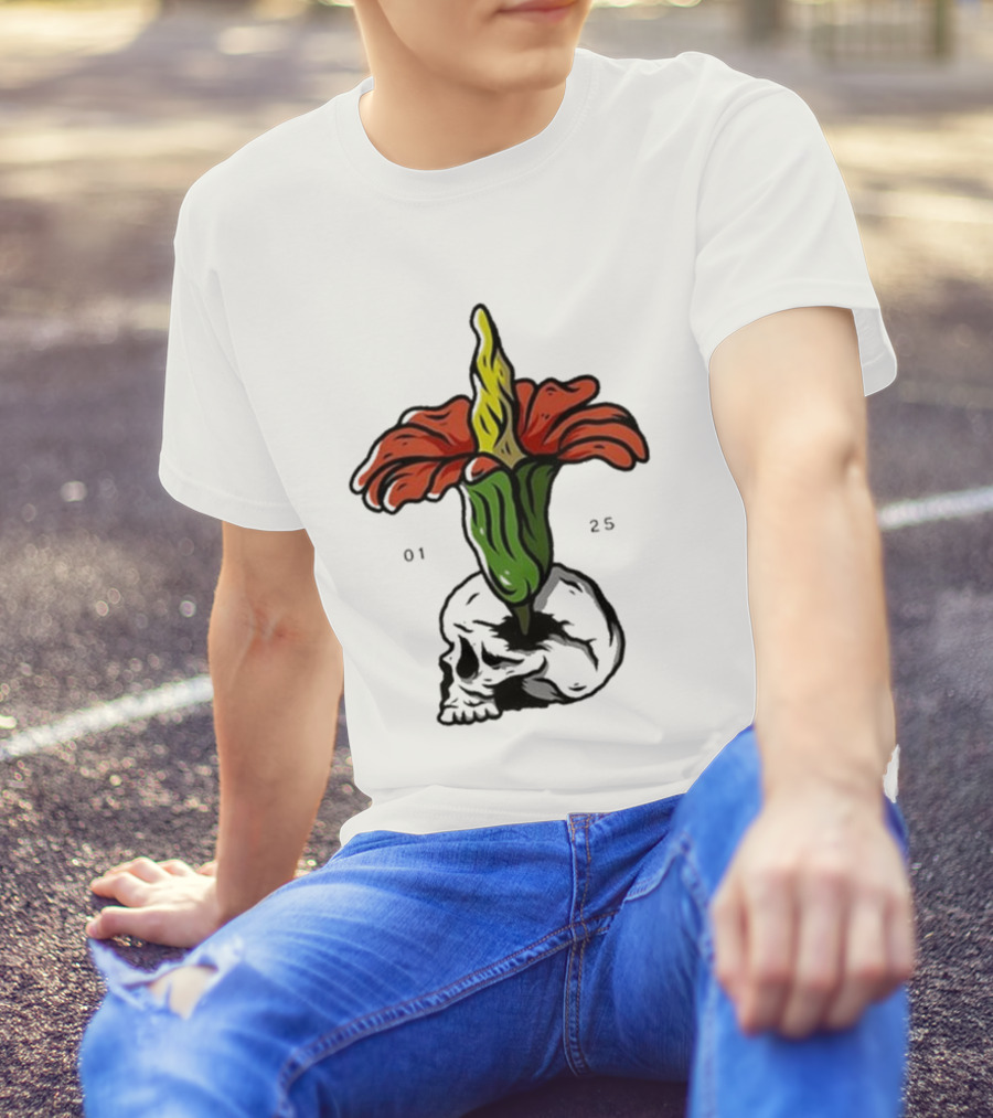 Plain Corpse Flower Skulled Candle T-Shirt