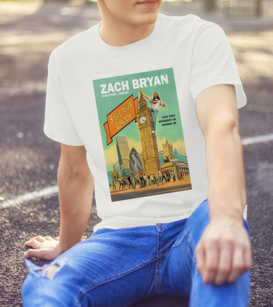 Zach Bryan Hyde Park London June 2025 Steve Takes London Saturday 28 Sunday 29 T-Shirt