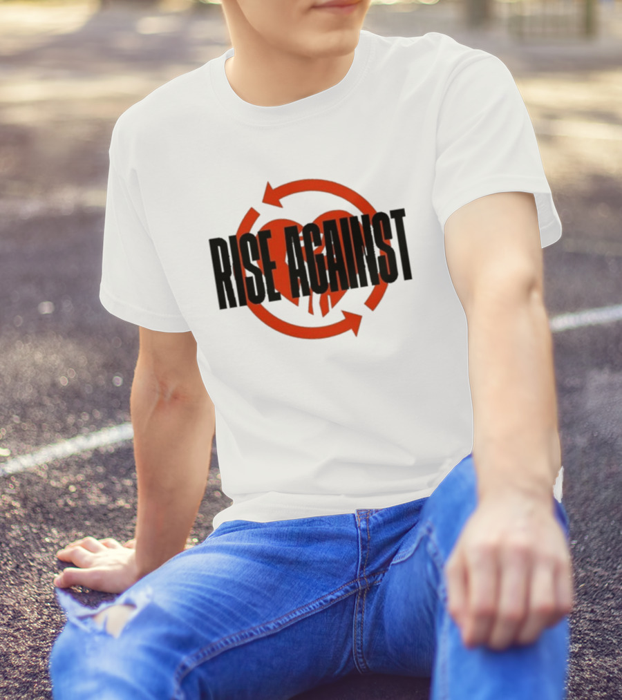 Rise Against Red Heart Fist Arrow Emblem T-Shirt
