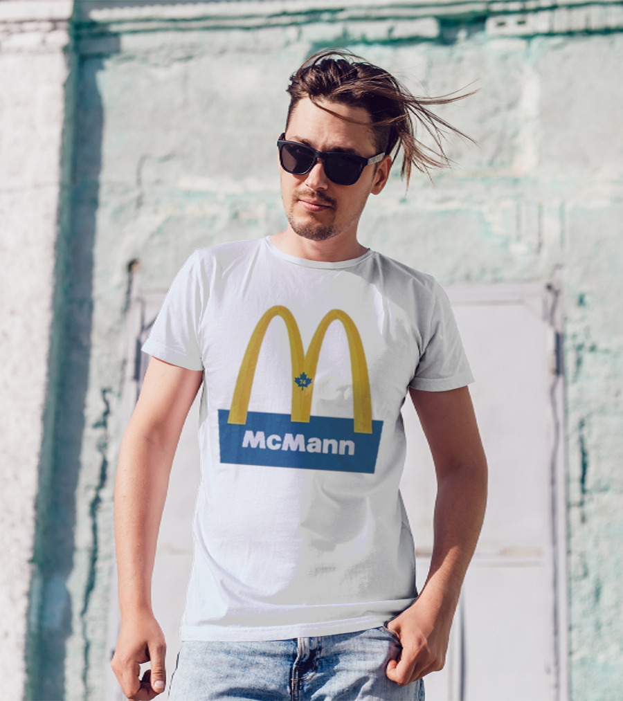 McMann 74 Maple Leaf Blue And Yellow Arches T-Shirt