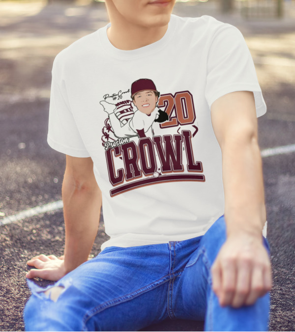Preston Crowl Baseball 2025 Pitcher Number 20 T-Shirt