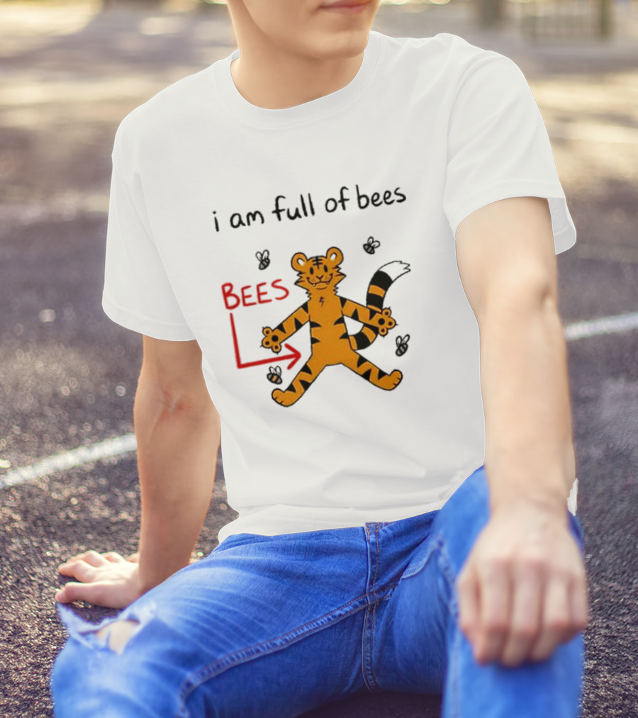 Prism Paws Tiger Bees Humor Graphic T-Shirt