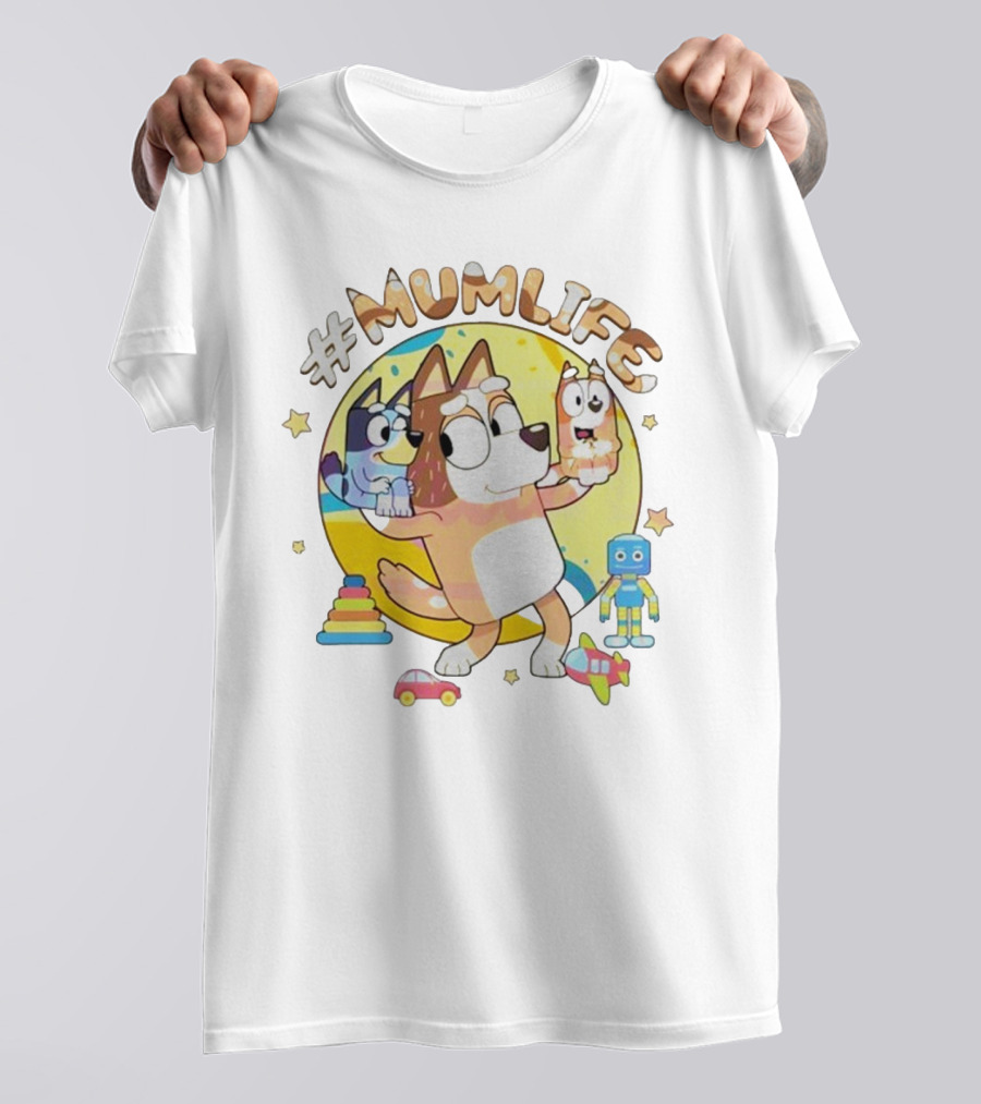 #MumLife Chilli Heeler Retro Bluey Mom Life T-Shirt