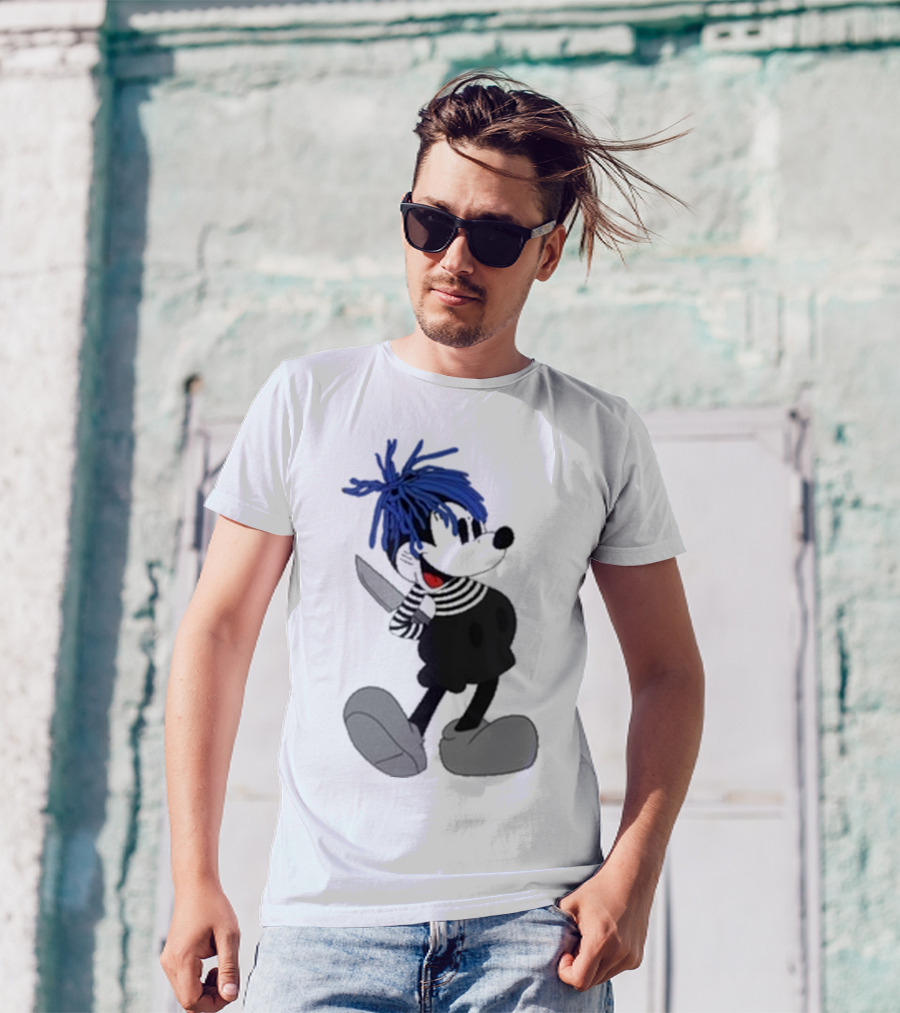 Revenge X Sad Knife Character With Blue Hair And Red Eyes T-Shirt