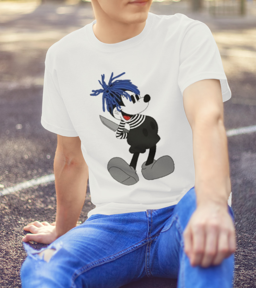 Revenge X Sad Knife Character With Blue Hair And Red Eyes T-Shirt