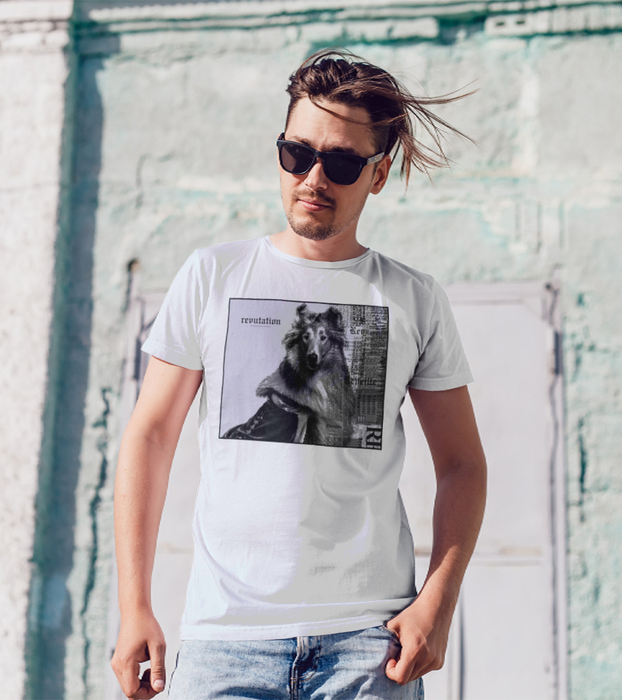 Revutation Reveille Collie Newspaper Style T-Shirt