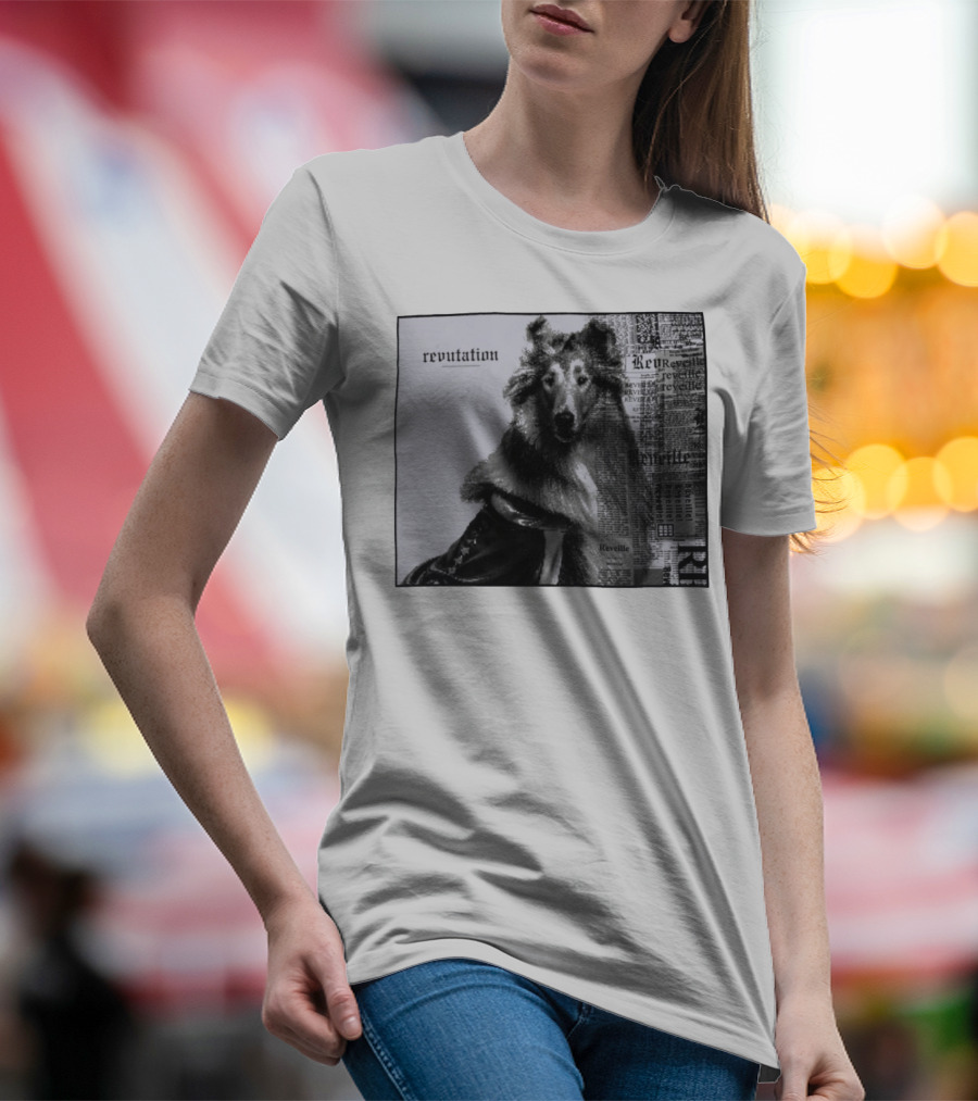 Revutation Reveille Collie Newspaper Style T-Shirt
