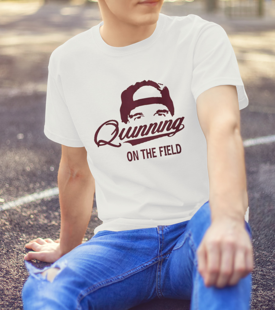 Quinning On The Field Featuring Iconic Backwards Cap Style T-Shirt