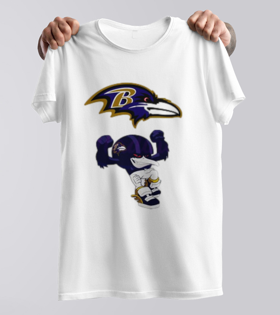 Baltimore Ravens Rush Zone NFL Cartoon Character Ravens Logo 2025 T-Shirt