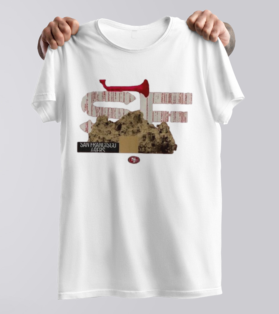 San Francisco 49ers SF 2025 NFL Draft Rock And Red Bat Elements T-Shirt