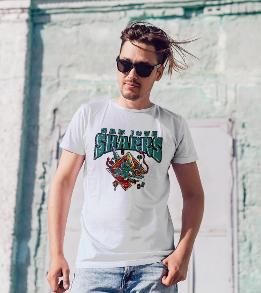 San Jose Sharks 2025 Lunar New Year Blue 84 T-Shirt