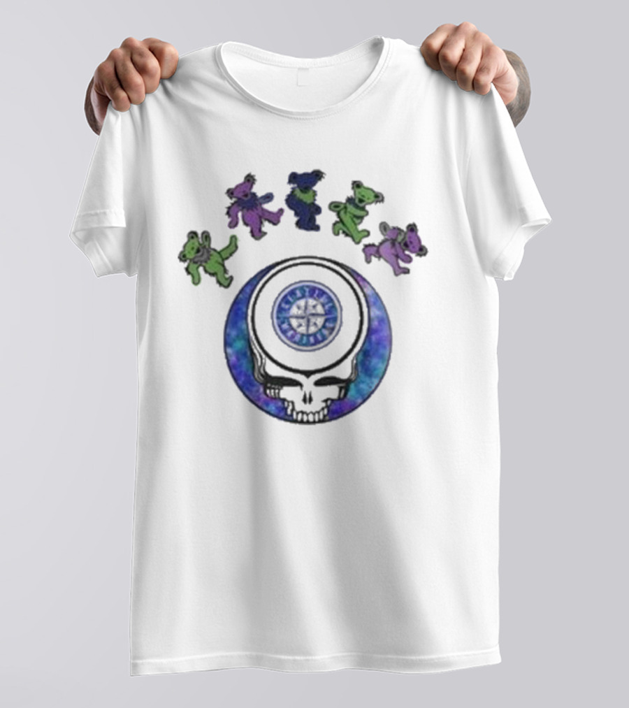 Seattle Mariners 2025 Grateful Dead Night Skull And Dancing Bears Baseball T-Shirt