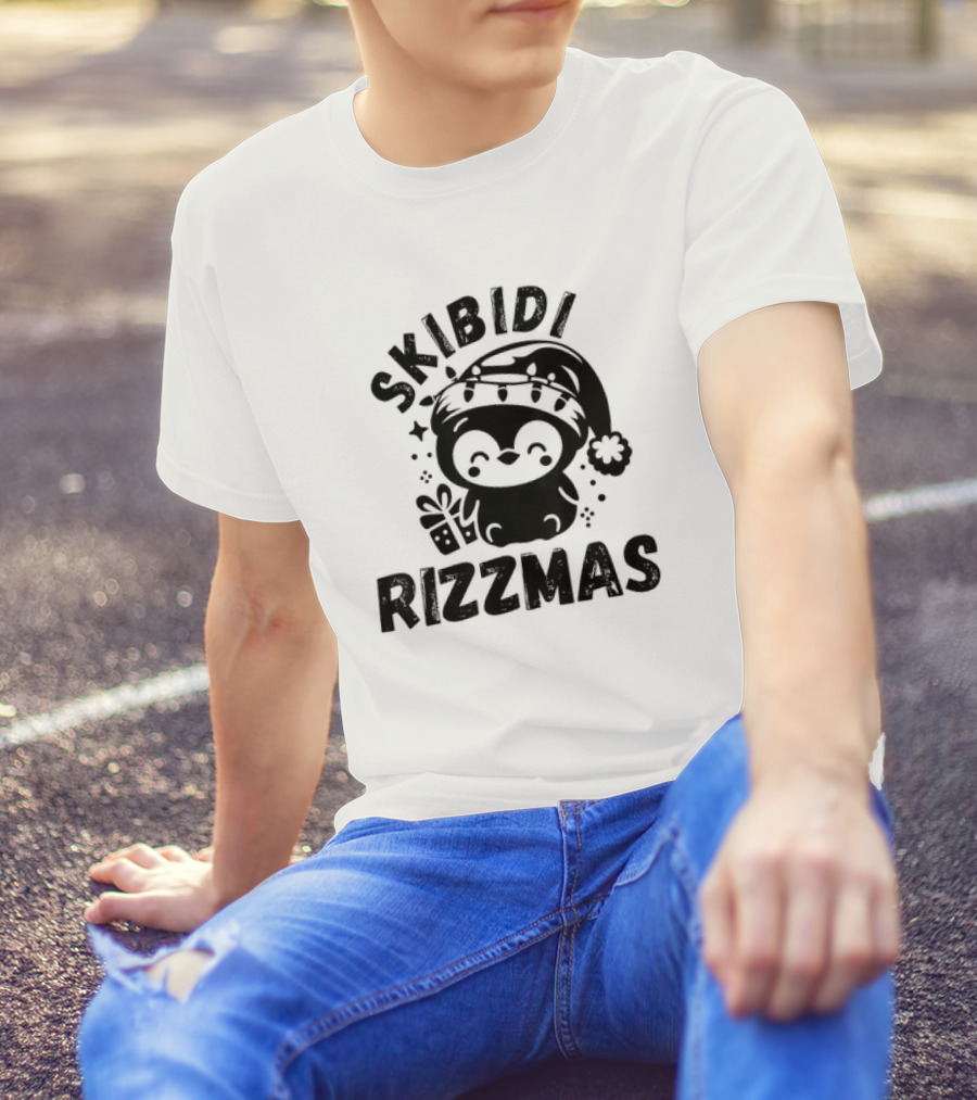 Love Skibidi Rizzmas Christmas Penguin T-Shirt