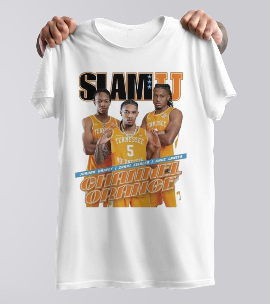 SLAMU Tennessee Volunteers Jordan Gainey Zakai Zeigler Chaz Lanier Channel Orange T-Shirt