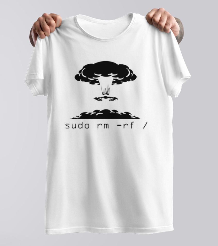 Sudo Rm Rf Kaboom Explosive Powder Barrel Computer Command T-Shirt