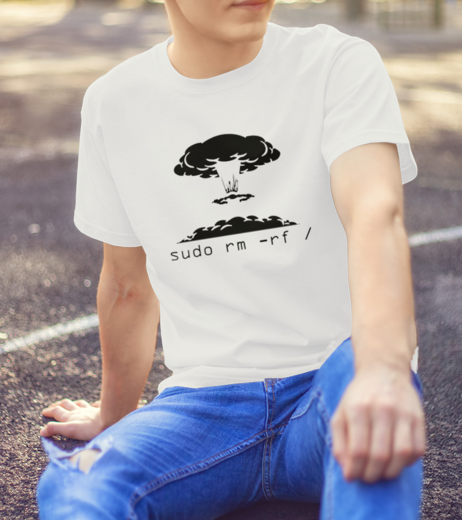 Sudo Rm Rf Kaboom Explosive Powder Barrel Computer Command T-Shirt