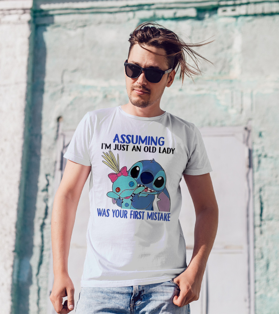 Assuming I'm Just An Old Lady Was Your First Mistake Stitch Holding Voodoo Doll T-Shirt