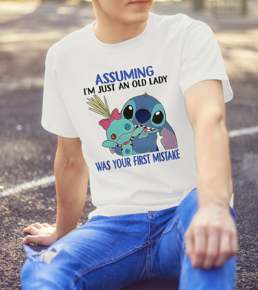 Assuming I'm Just An Old Lady Was Your First Mistake Stitch Holding Voodoo Doll T-Shirt