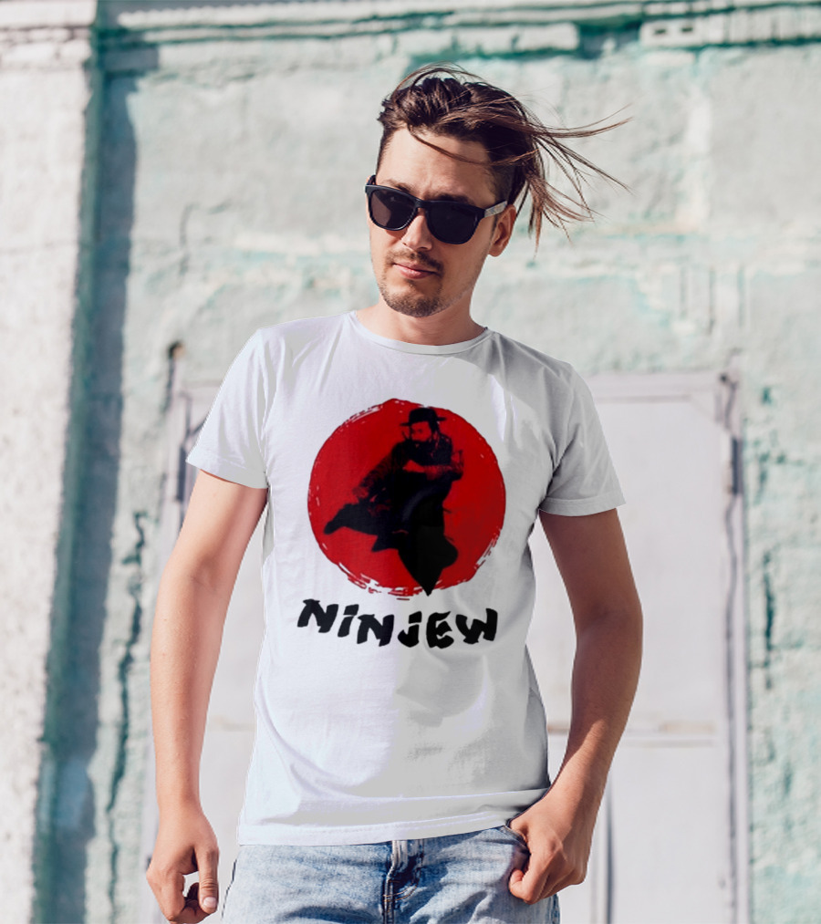 Ninjew Red Circle Kick Martial Arts Style T-Shirt