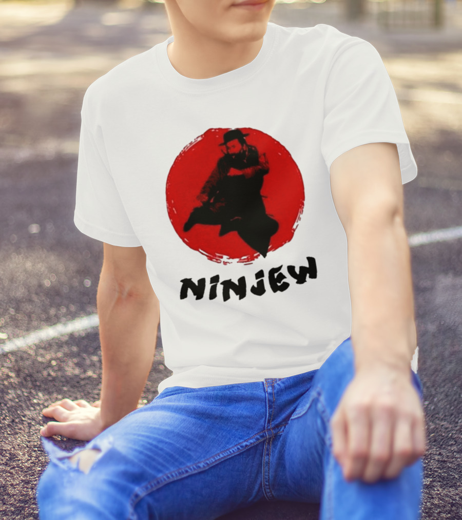 Ninjew Red Circle Kick Martial Arts Style T-Shirt