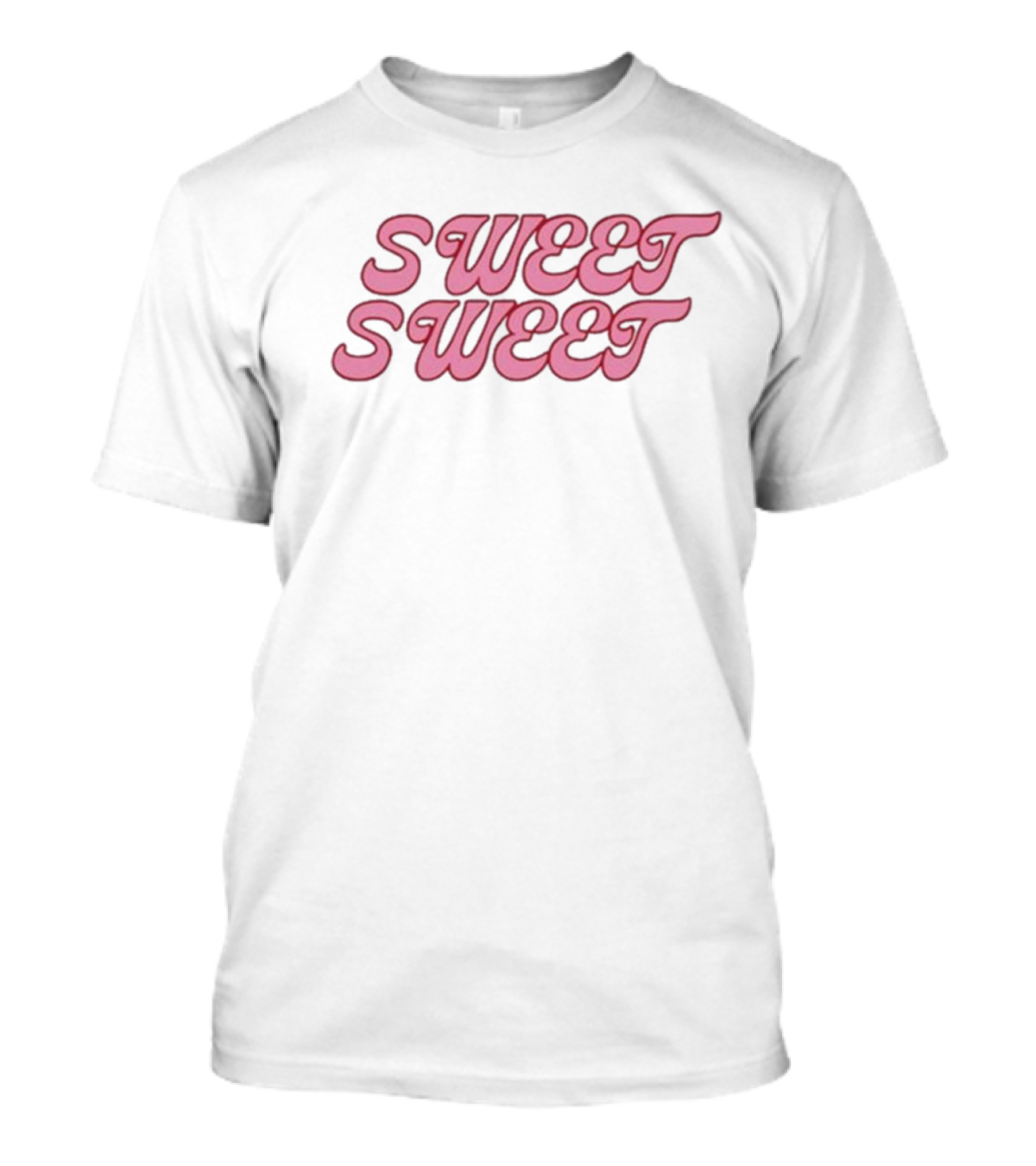 Sweet Sweet Yum Yum Retro Pink Text T-Shirt