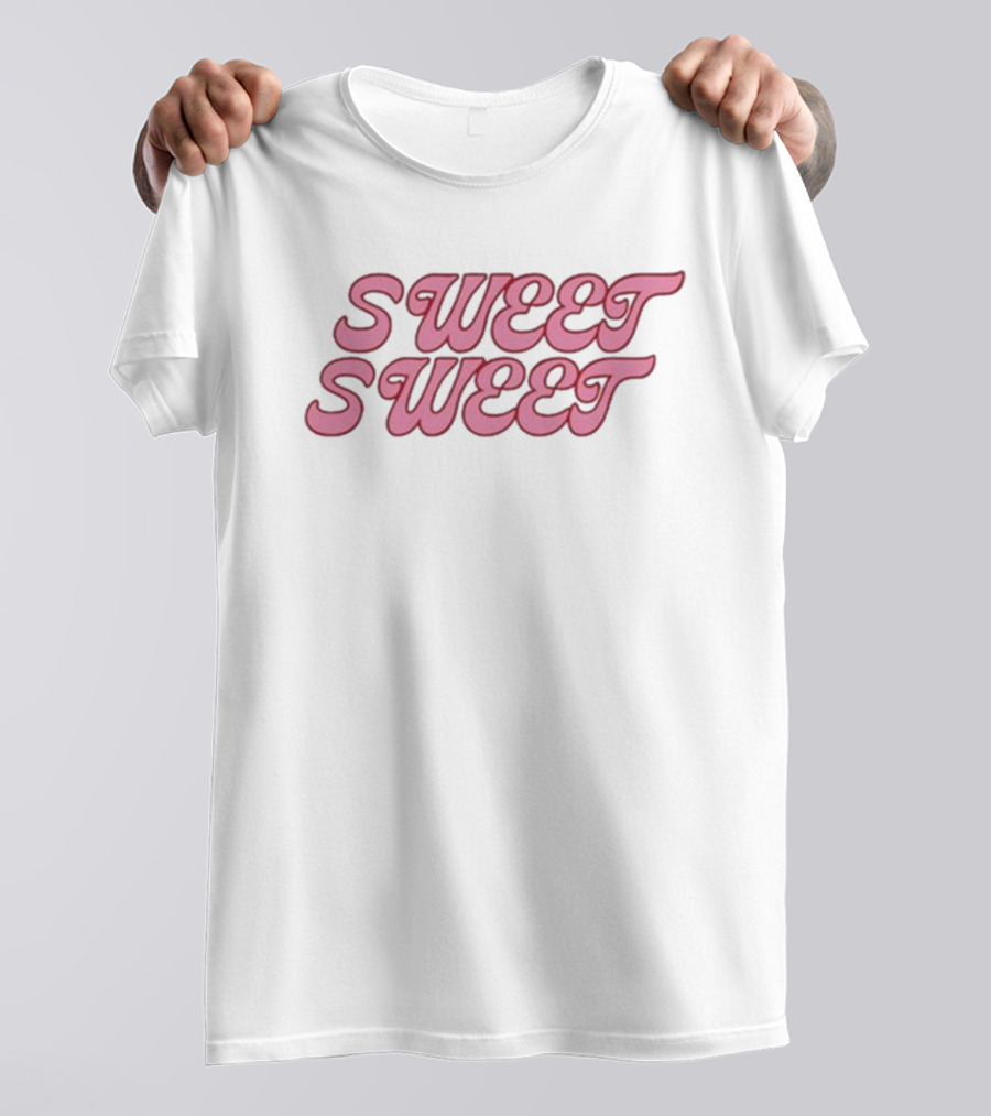 Sweet Sweet Yum Yum Retro Pink Text T-Shirt