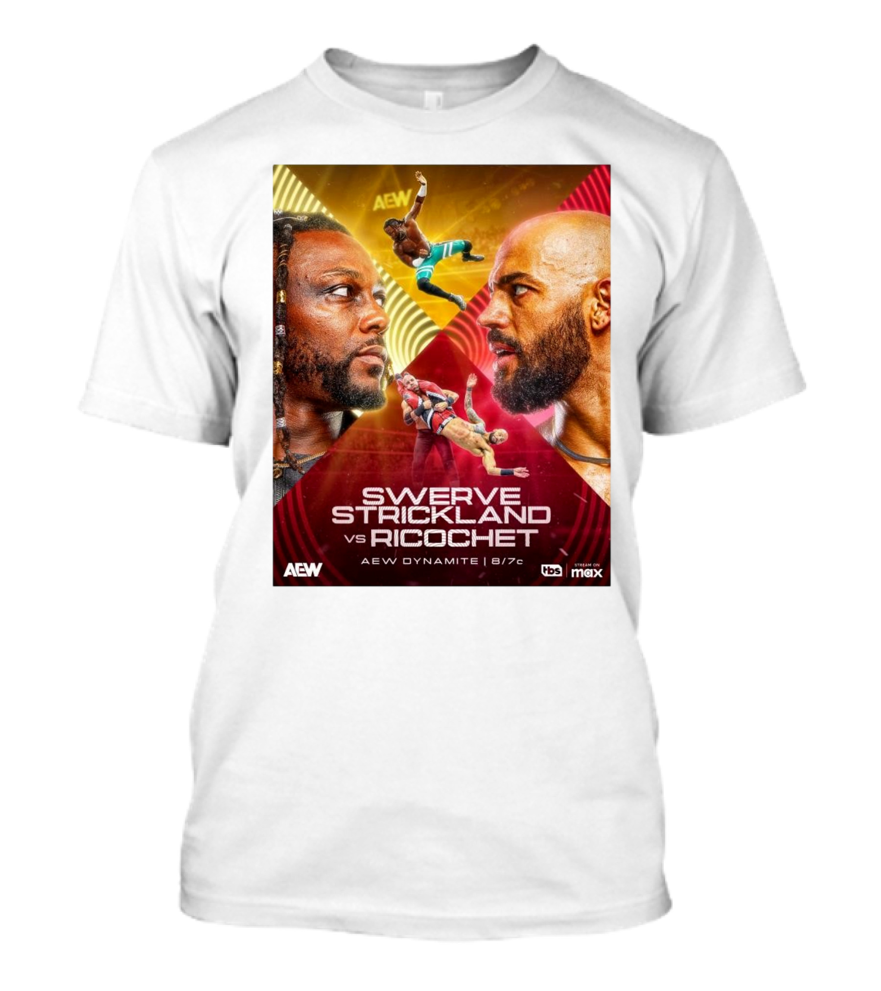 AEW Dynamite Swerve Strickland Vs Ricochet 8 7 2025 Live On Tbs Stream On Max T-Shirt