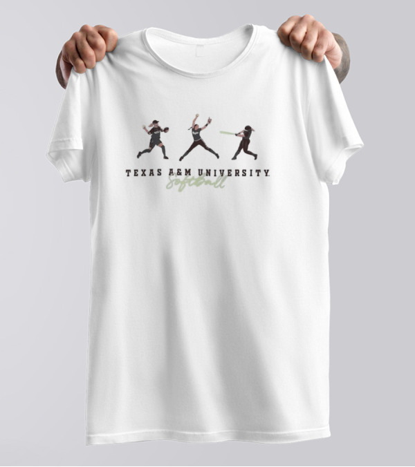 Texas A&M University Baseball Softball Pitcher Batter Fielder T-Shirt