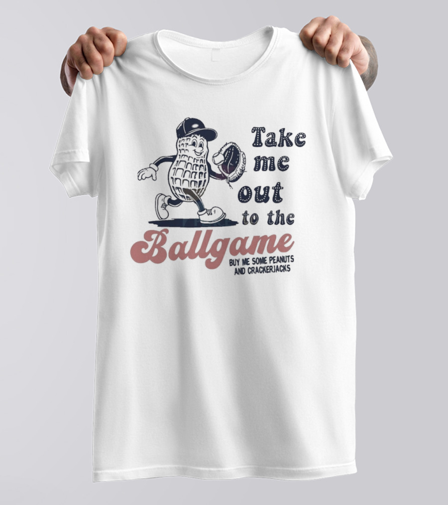 Take Me Out To The Ballgame Mr. Peanut With Baseball Glove T-Shirt