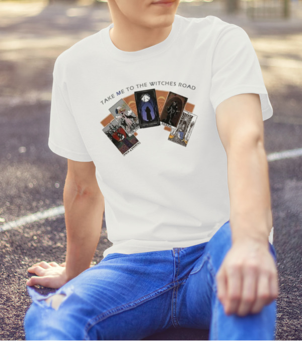 Take Me To The Witches Road Tarot Card Collection With Mystical Figures T-Shirt
