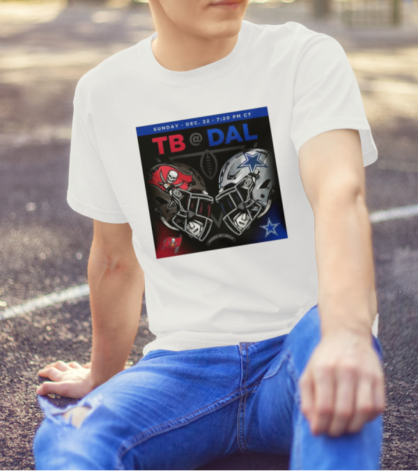 Sunday Dec 22 7:20 PM CT TB @ DAL Week 16 2024 Helmet Face-Off T-Shirt