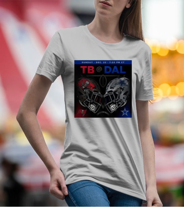 Sunday Dec 22 7:20 PM CT TB @ DAL Week 16 2024 Helmet Face-Off T-Shirt