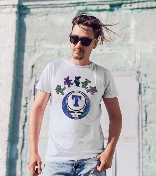 Texas Rangers Grateful Dead Night 2025 Skull Dancing Bears Baseball T-Shirt