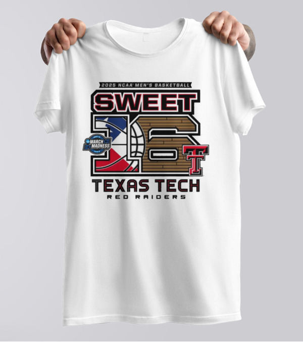 Texas Tech Basketball Sweet 16 Above The Rim 2025 Grey Tri-Blend T-Shirt
