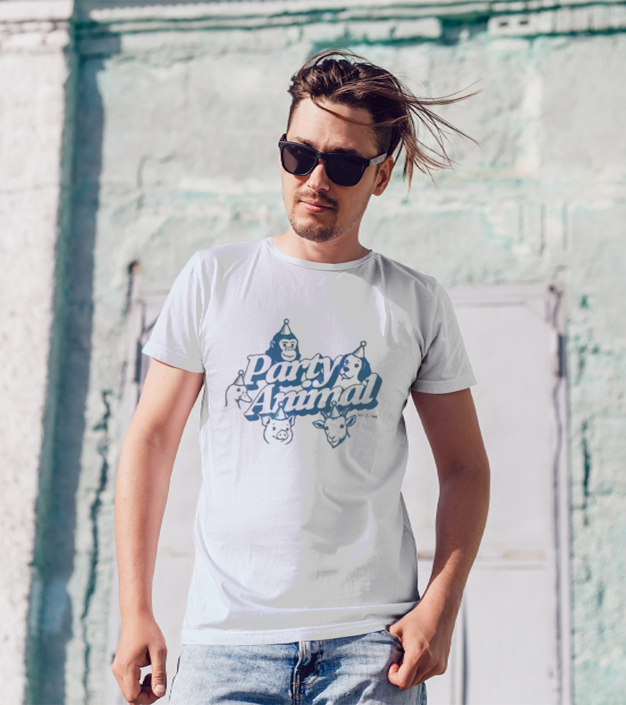 Party Animal Tanner Smith Blue Animal Faces T-Shirt