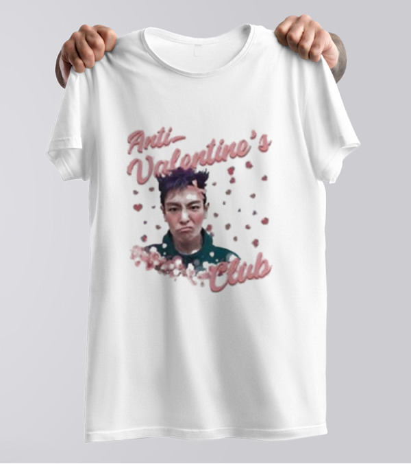 Anti Valentine’s Club Pouting Face Hearts T-Shirt