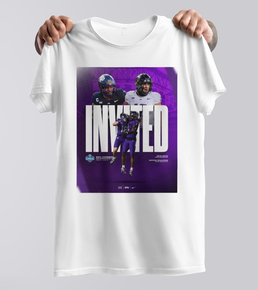 Invited NFL Combine TCU Horned Frogs Jack Bech Savion Williams Wide Receivers Indianapolis 2024 T-Shirt