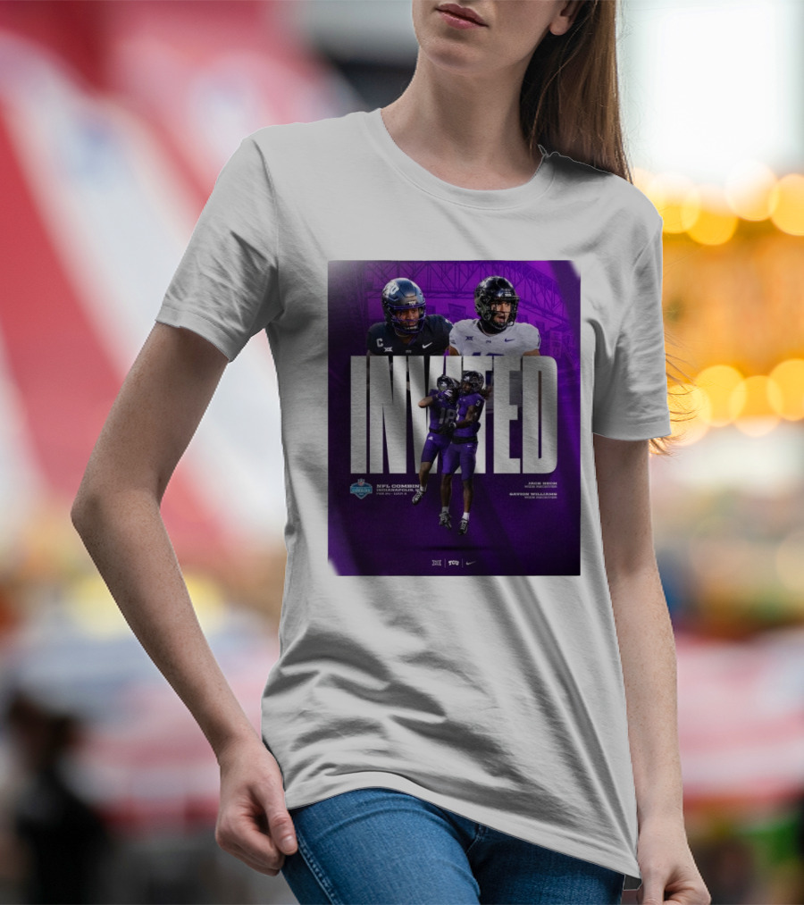 Invited NFL Combine TCU Horned Frogs Jack Bech Savion Williams Wide Receivers Indianapolis 2024 T-Shirt